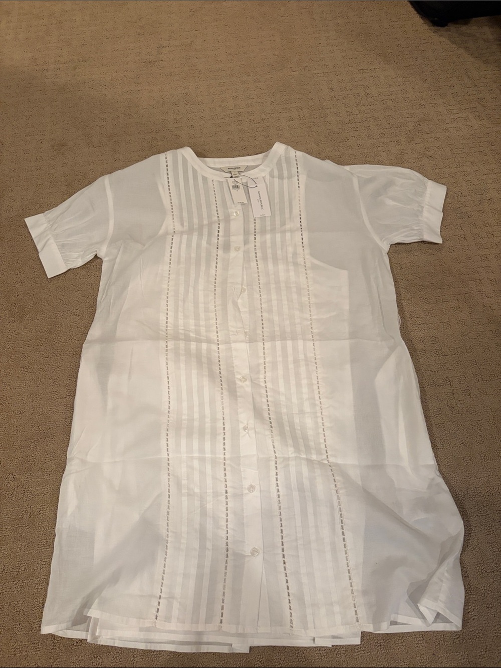 Banana Republic White Button-Front Tunic Dress